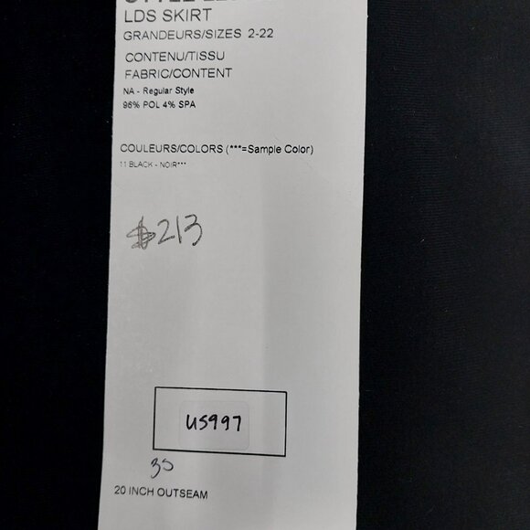 3181 Size 8 Joseph Ribkoff Black Skirt with Silver Tone Studs and Zipper, NWT - Picture 5 of 7